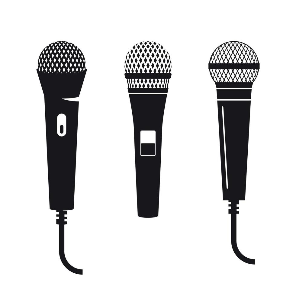 microphone icons set vector