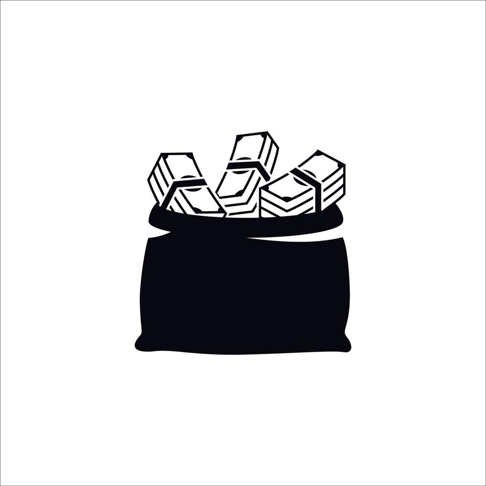 Money icon with bag vector
