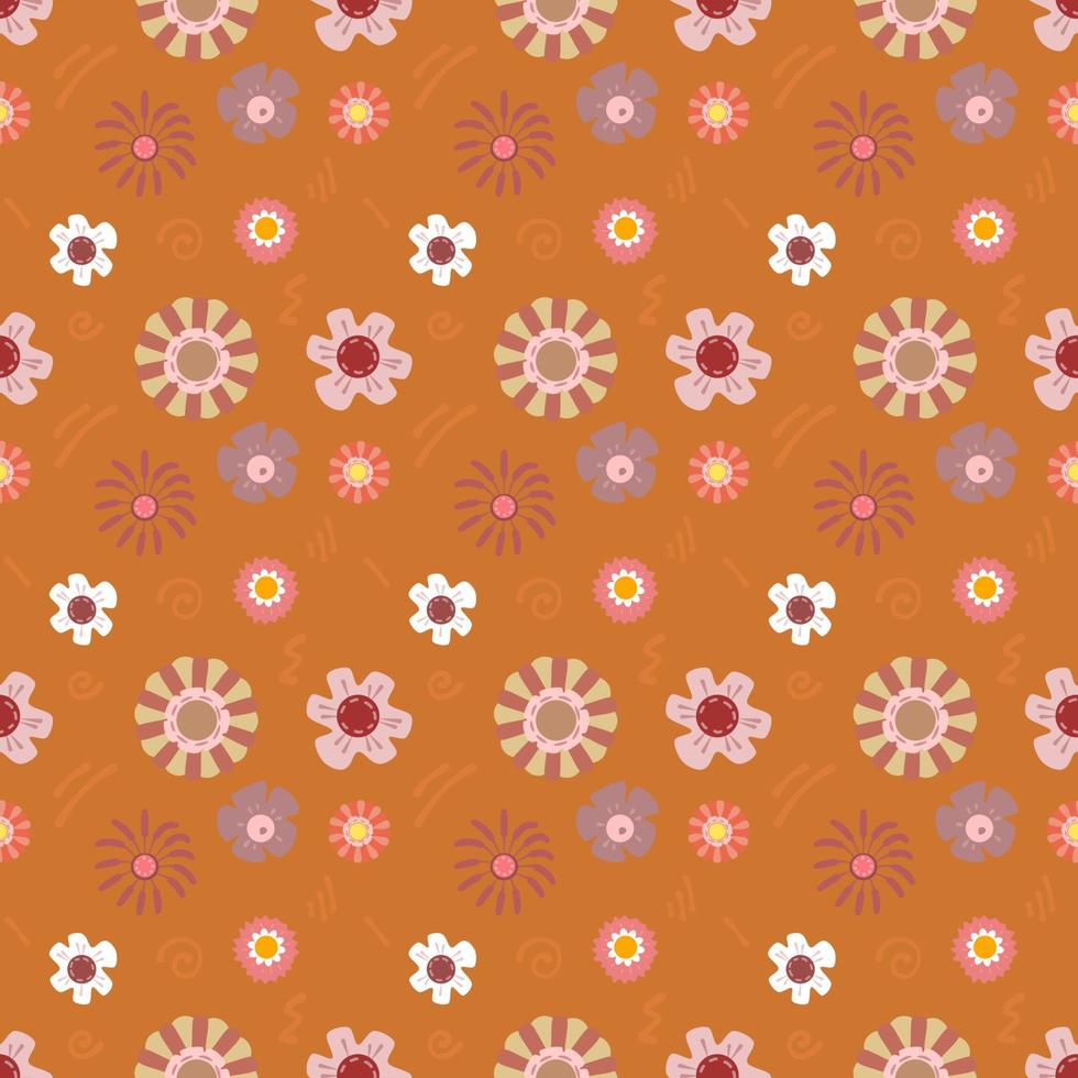 Seamless pattern flower on colorful background vector