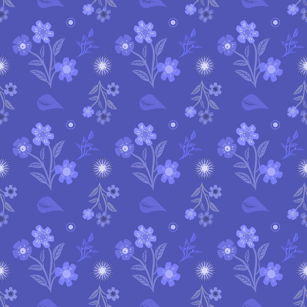 Seamless pattern flower on colorful background vector