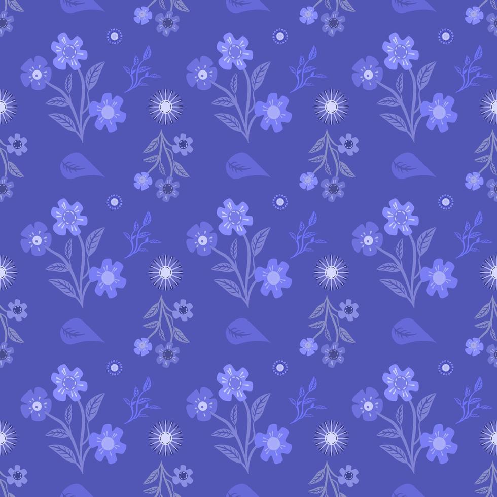 Seamless pattern flower on colorful background vector