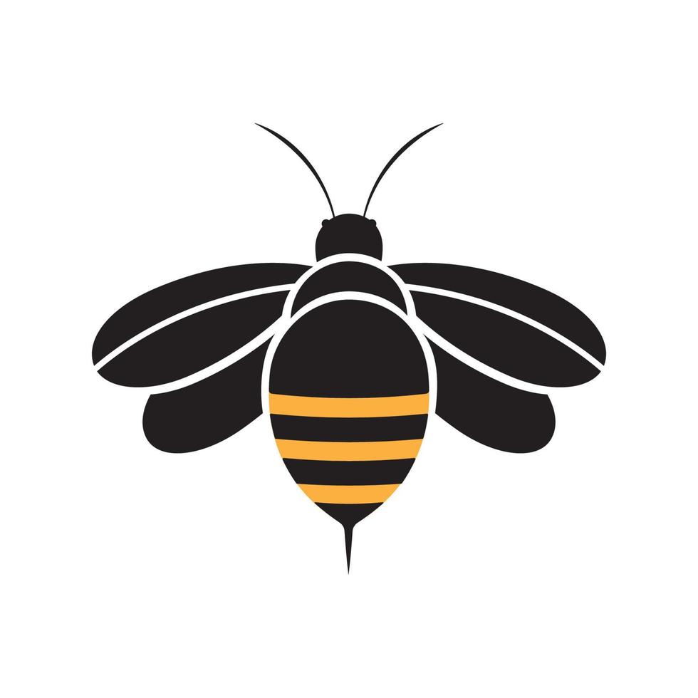 abeja icono logotipo aislado diseño plano vector ilustración.