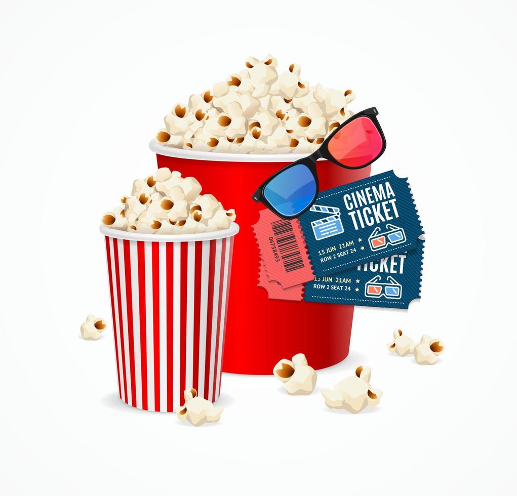 Realistic 3d Detailed Cinema Concept Card. Vector