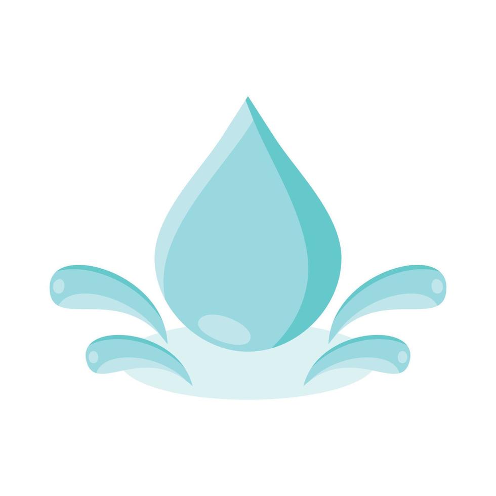 ilustración vectorial de 5 gotas de agua sobre fondo blanco, salpicaduras de agua de diseño moderno. vector