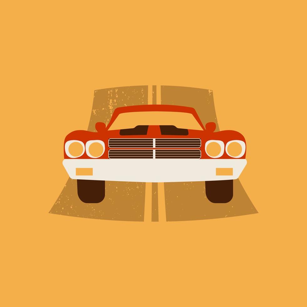 Retro car design. Cab transport concept for taxi service in retro style with retro car. Vintage poster. vector