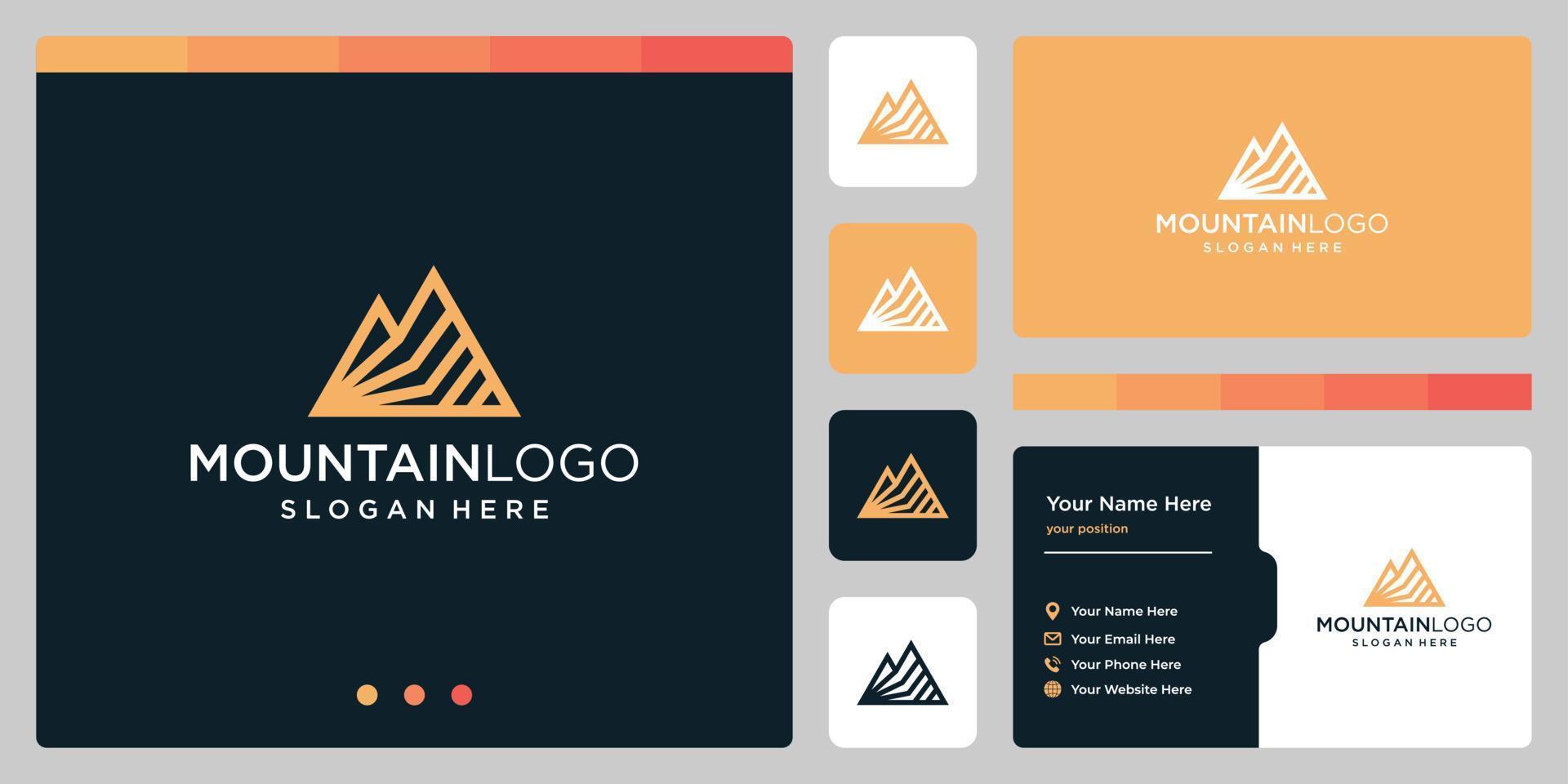 Template mountains vector logo. logotype for business and creative company.