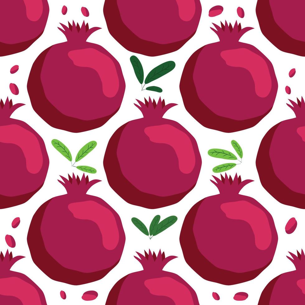 Seamless pattern with pomegranates. Decorative patterns of the pomegranate fruit vector