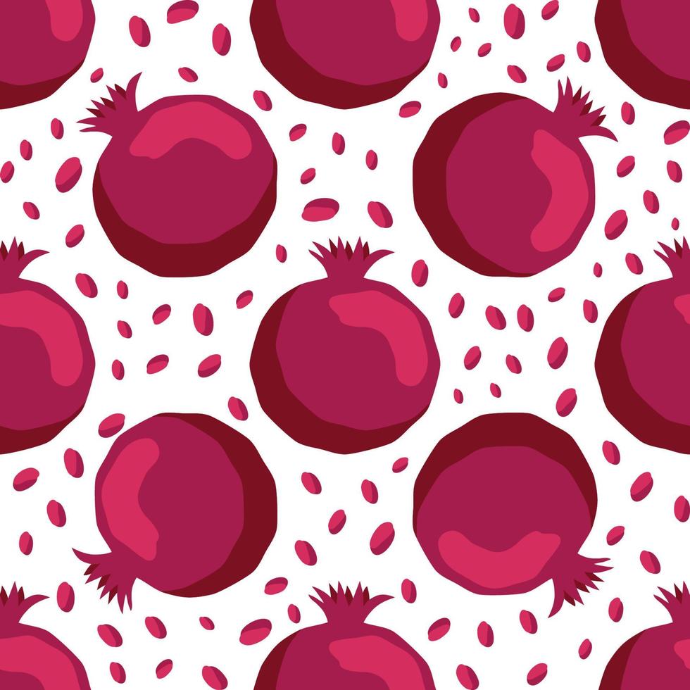 Seamless pattern with pomegranates. Decorative patterns of the pomegranate fruit vector