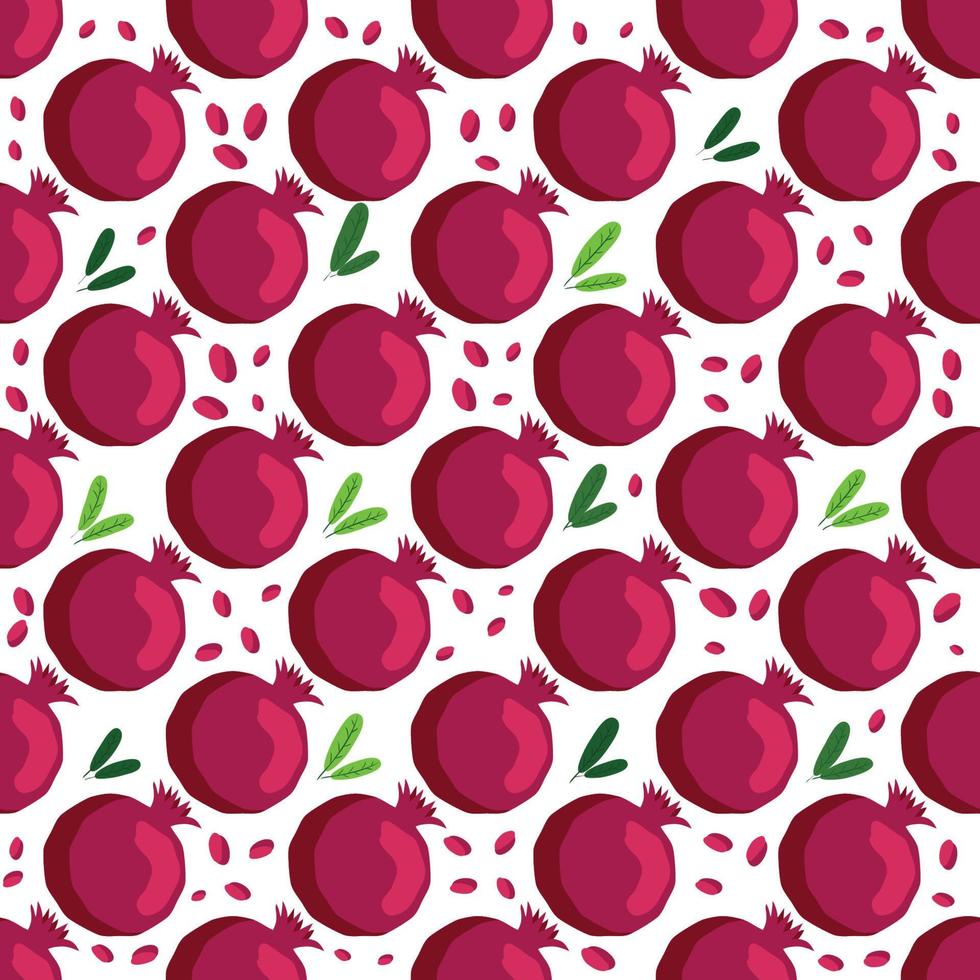 Seamless pattern with pomegranates. Decorative patterns of the pomegranate fruit vector
