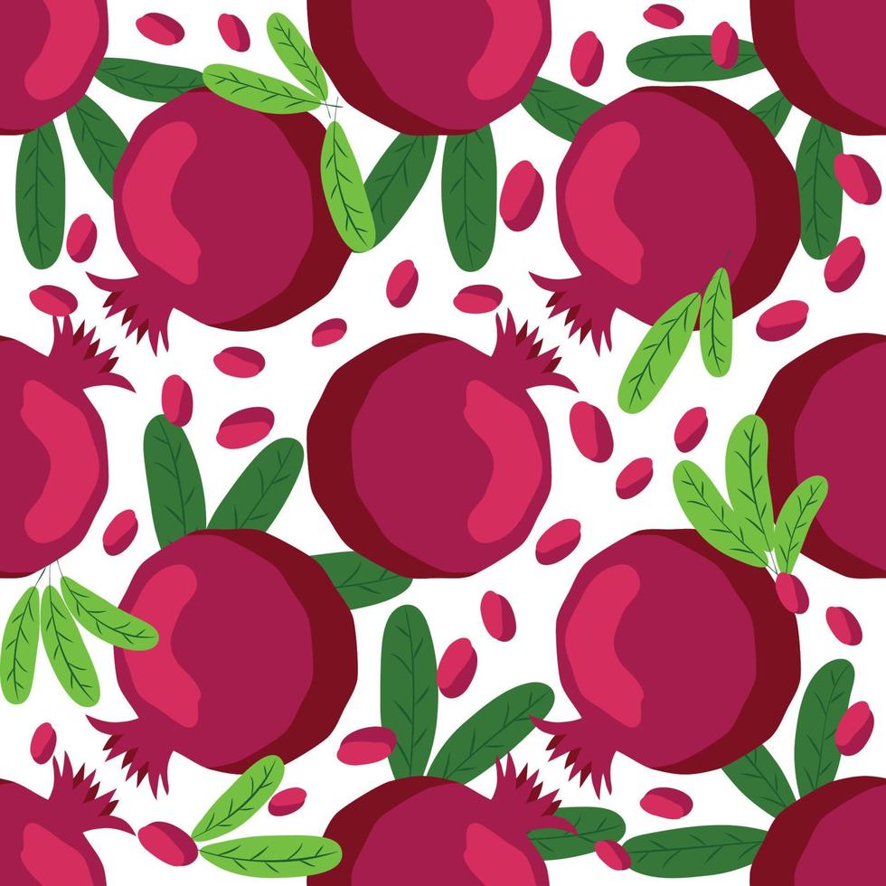 Seamless pattern with pomegranates. Decorative patterns of the pomegranate fruit vector