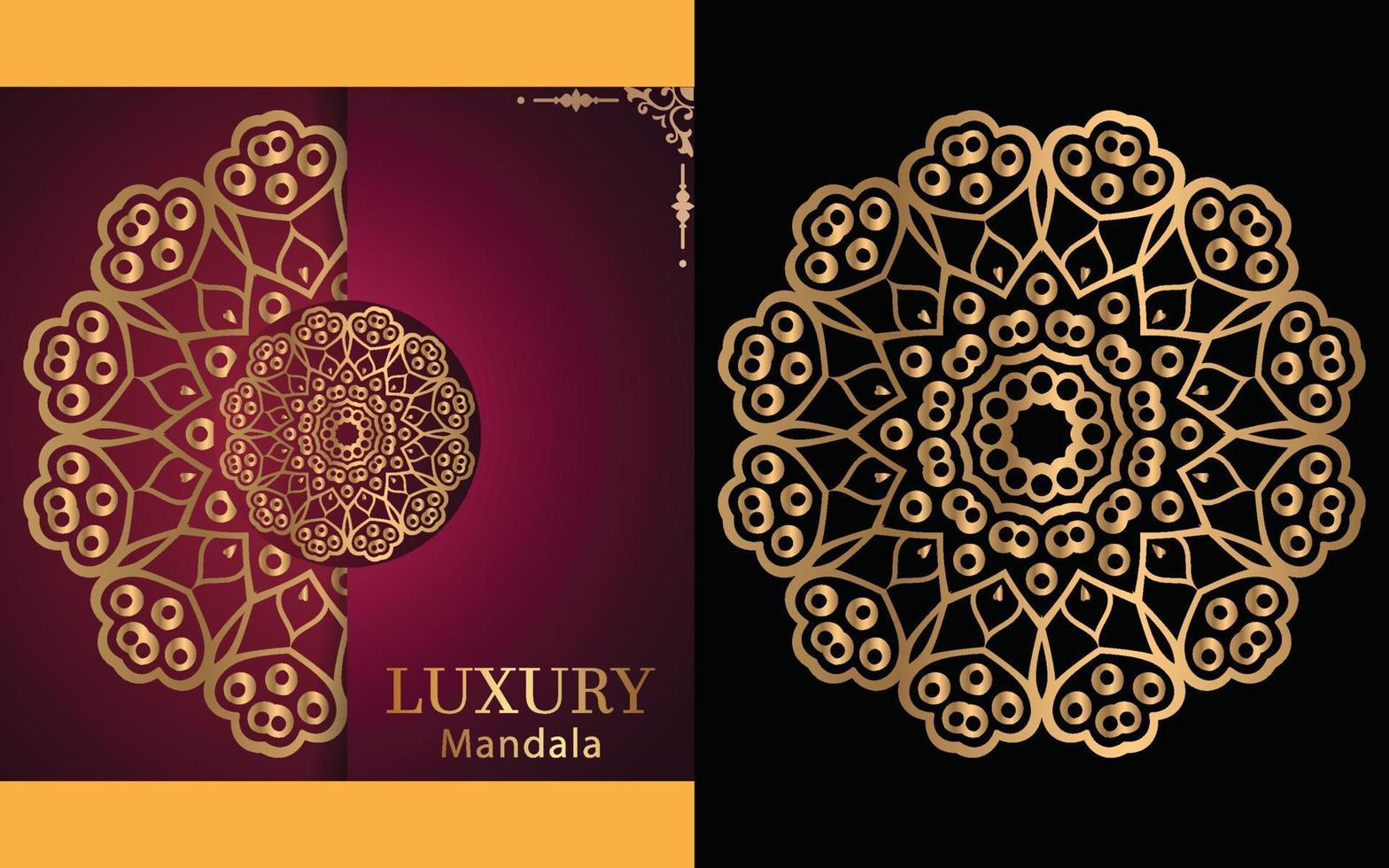 luxury ornamental mandala design background in gold color for yourself vector