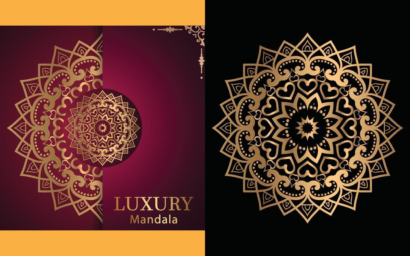 luxury ornamental mandala design background in gold color for yourself vector