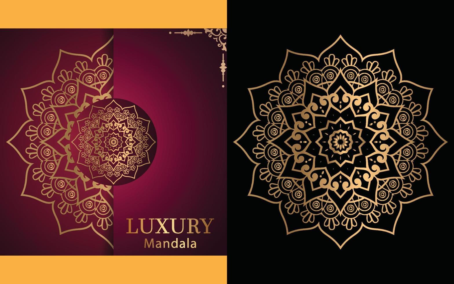 luxury ornamental mandala design background in gold color for yourself vector