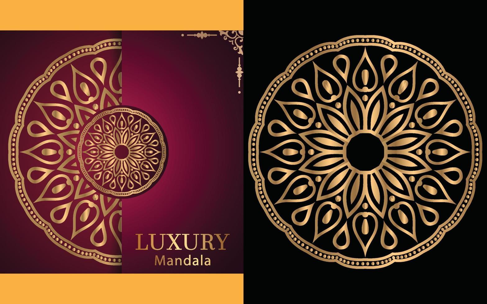 luxury ornamental mandala design background in gold color for yourself vector