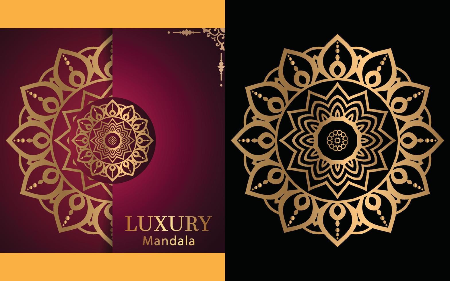 luxury ornamental mandala design background in gold color for yourself vector