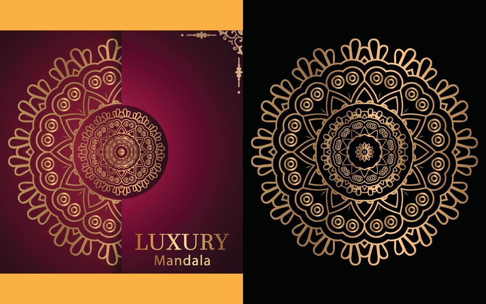 luxury ornamental mandala design background in gold color for yourself vector