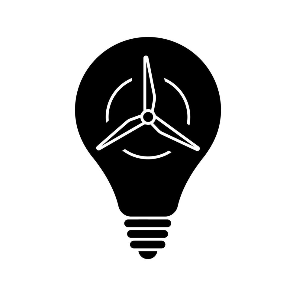 lightbulb with wind turbine icon vector