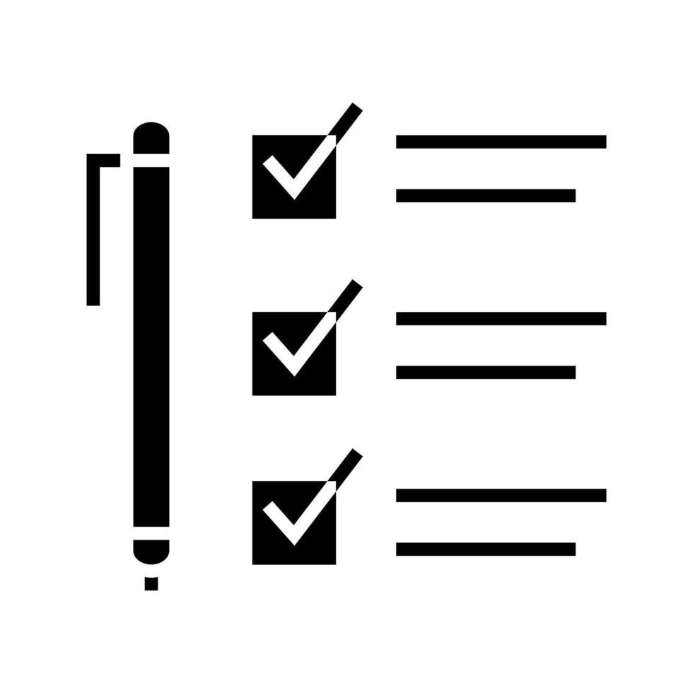 checklist with pen icon vector