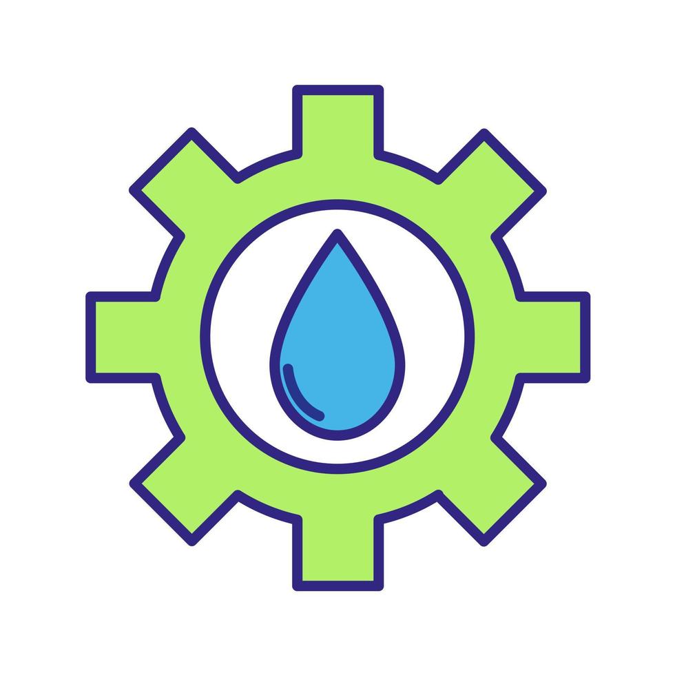 cogwheel with water drop icon vector