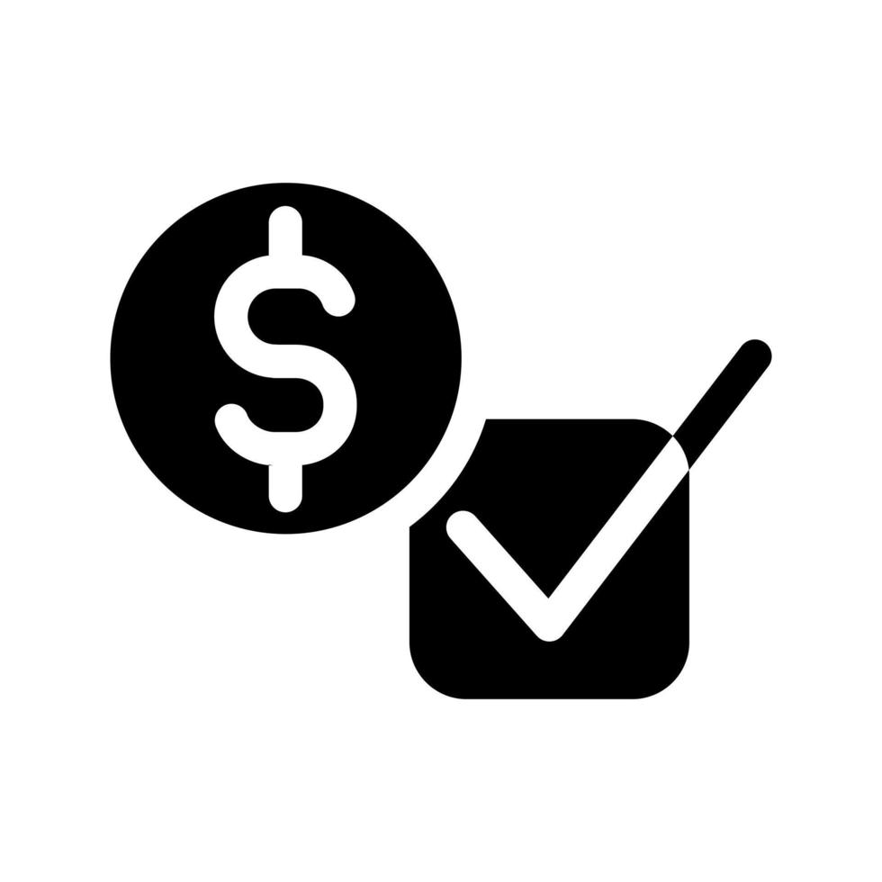 money with checkmark icon vector