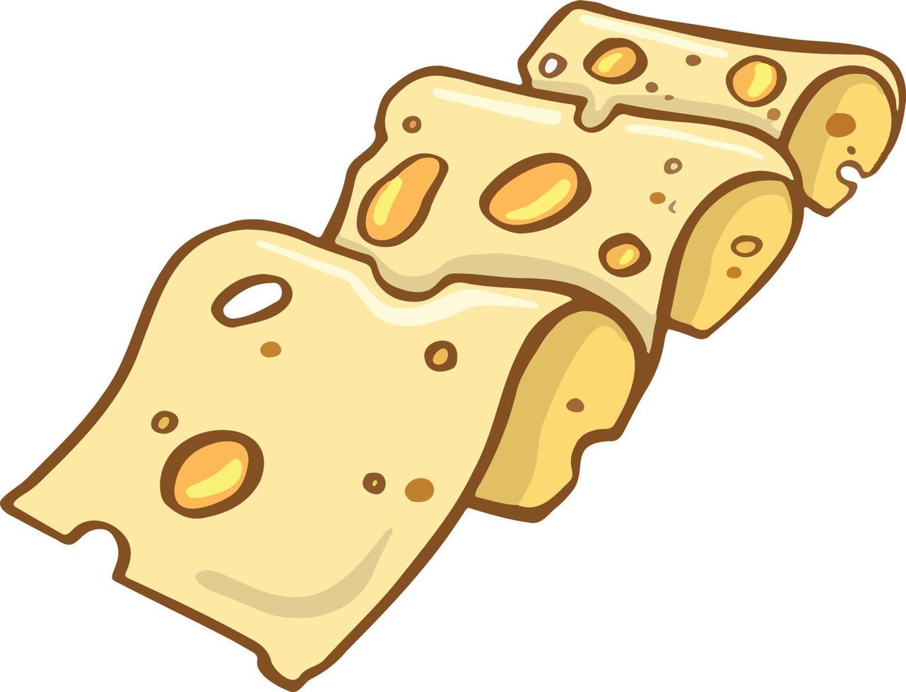 delicioso símbolo de queso estilo caricatura. para menús de restaurantes y sitios web. ilustración vectorial vector