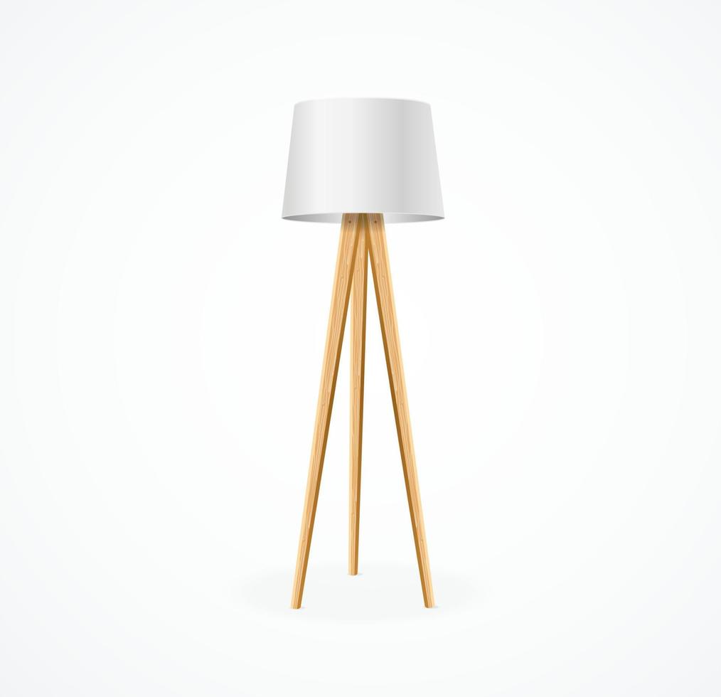 Realistic Detailed 3d Vintage Floor Lamp. Vector