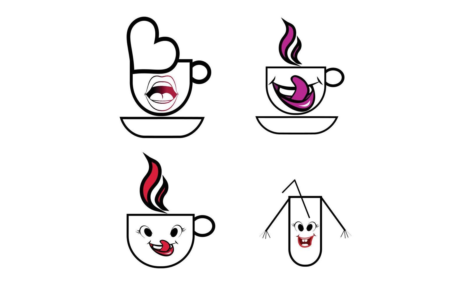 Funny soft drink icons vector