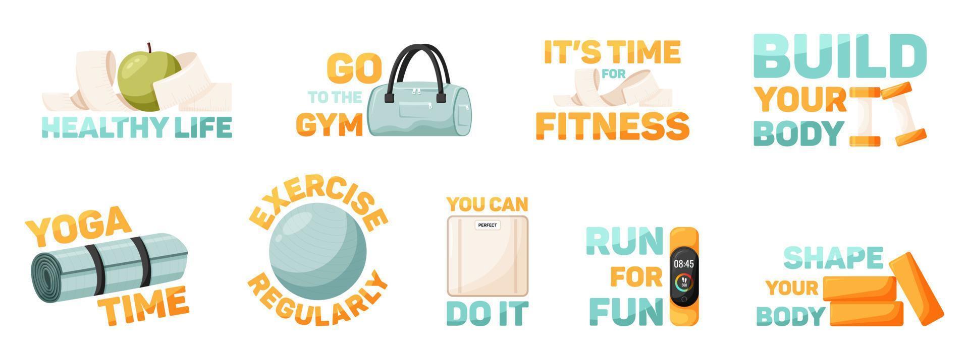 Sport stickers set vector
