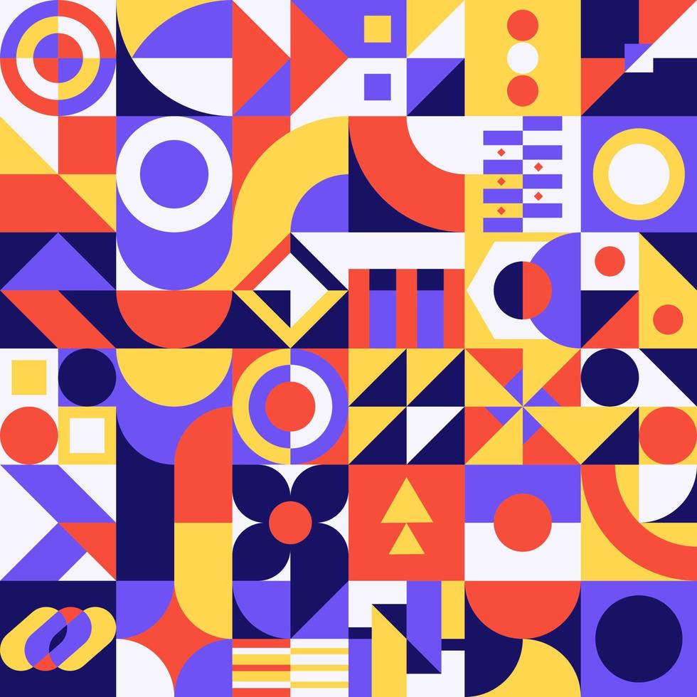 Colorful abstract pattern design in retro style.pattern design with primitive shapes elements for print, textile. Abstract background. vector