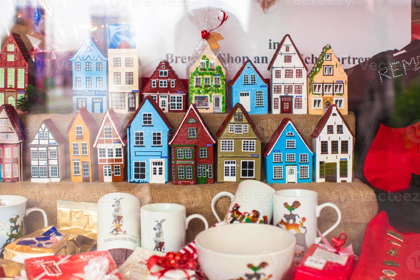 New Year gifts in European city on the eve of Christmas photo