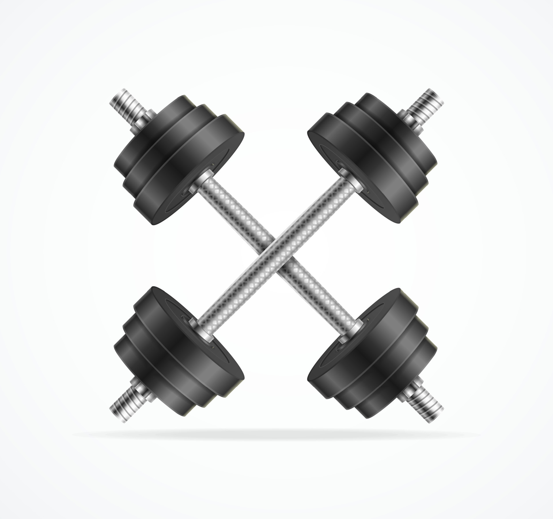 Realistic Detailed 3d Black Dumbbell Set. Vector 17712055 Vector Art at