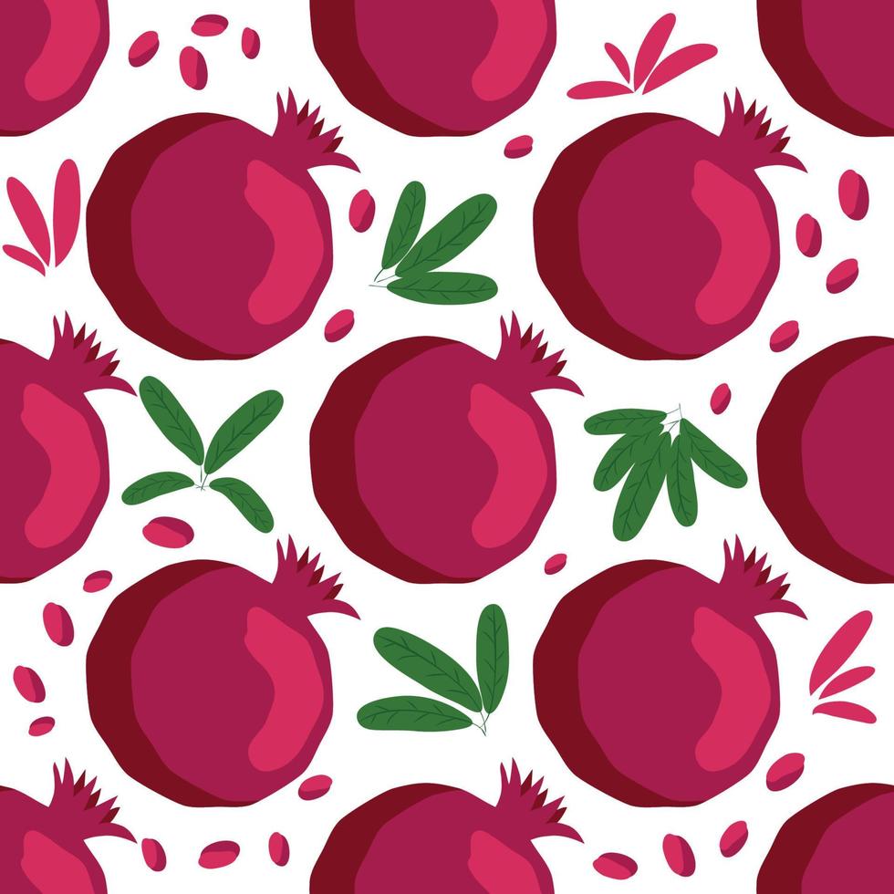 Seamless pattern with pomegranates. Decorative patterns of the pomegranate fruit vector
