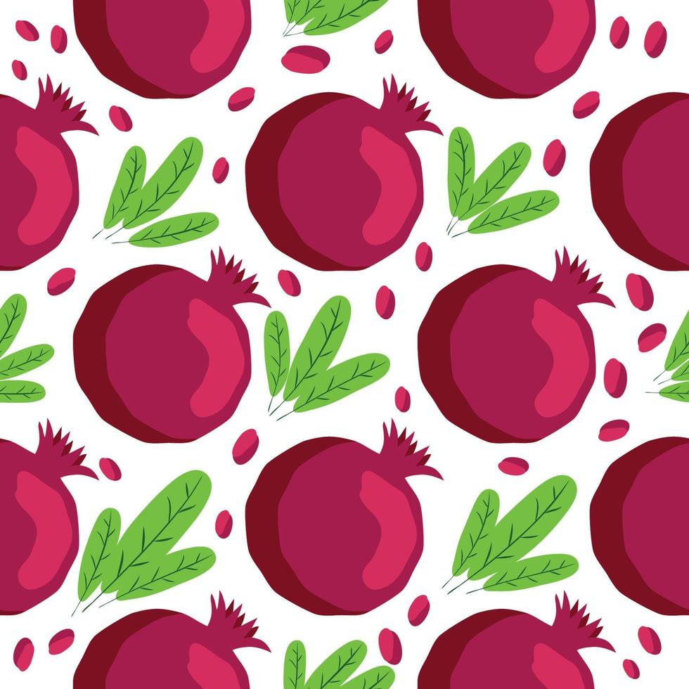 Seamless pattern with pomegranates. Decorative patterns of the pomegranate fruit vector