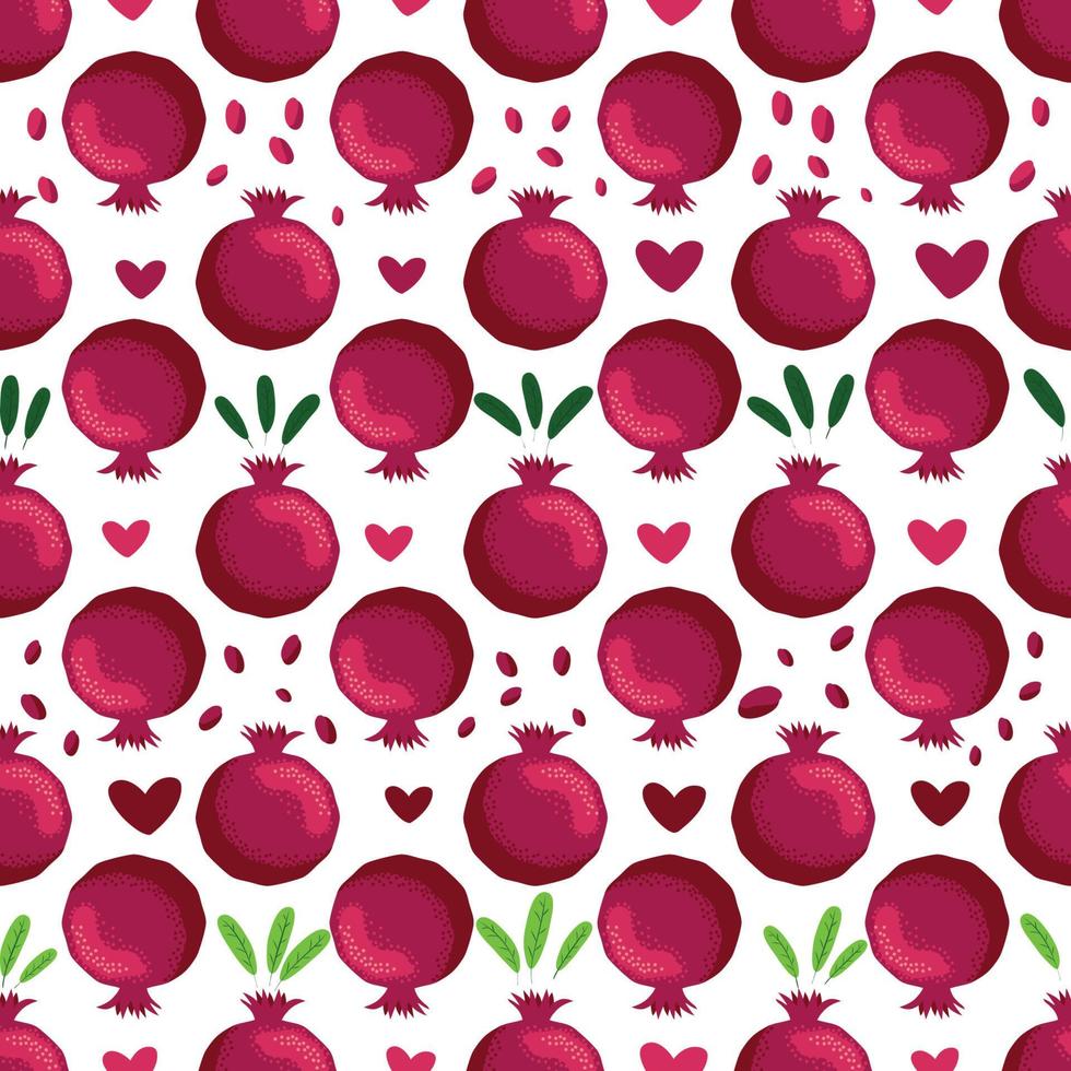 Seamless pattern with pomegranates. Decorative patterns of the pomegranate fruit vector