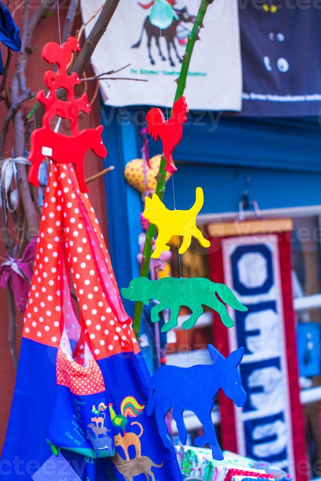 New Year gifts in European city on the eve of Christmas photo