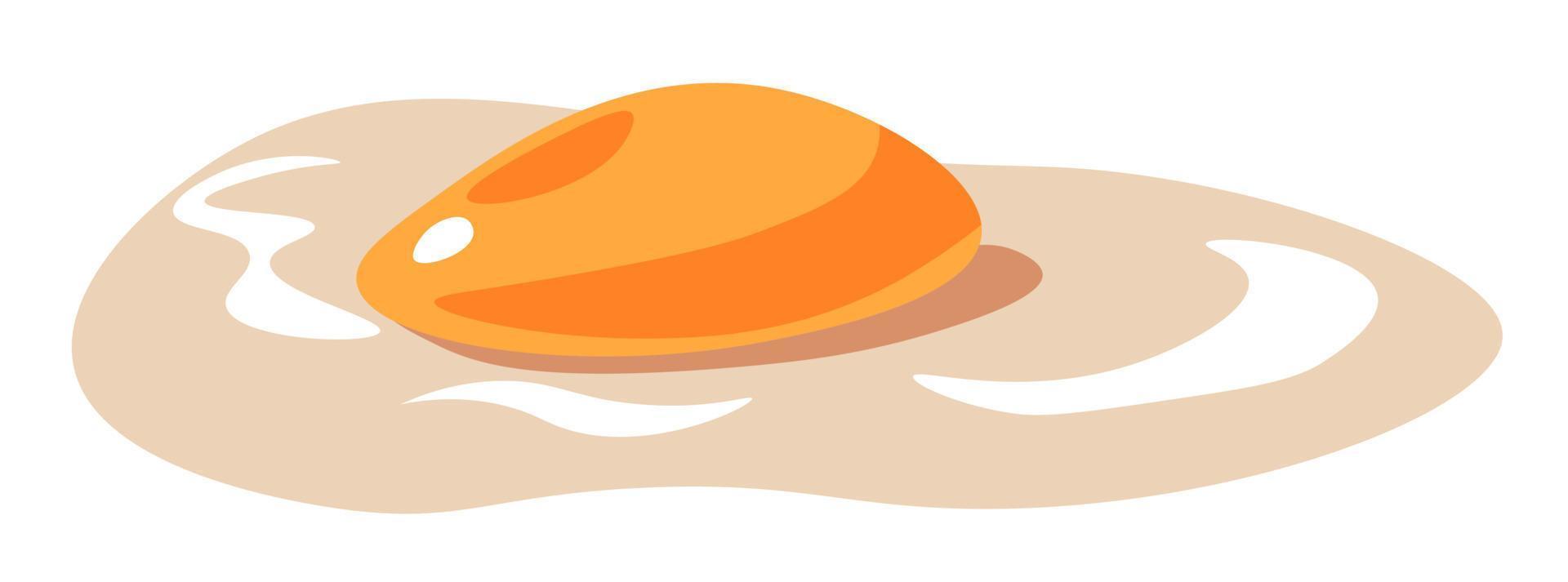 icono de vector de huevo de pollo roto, yema y clara