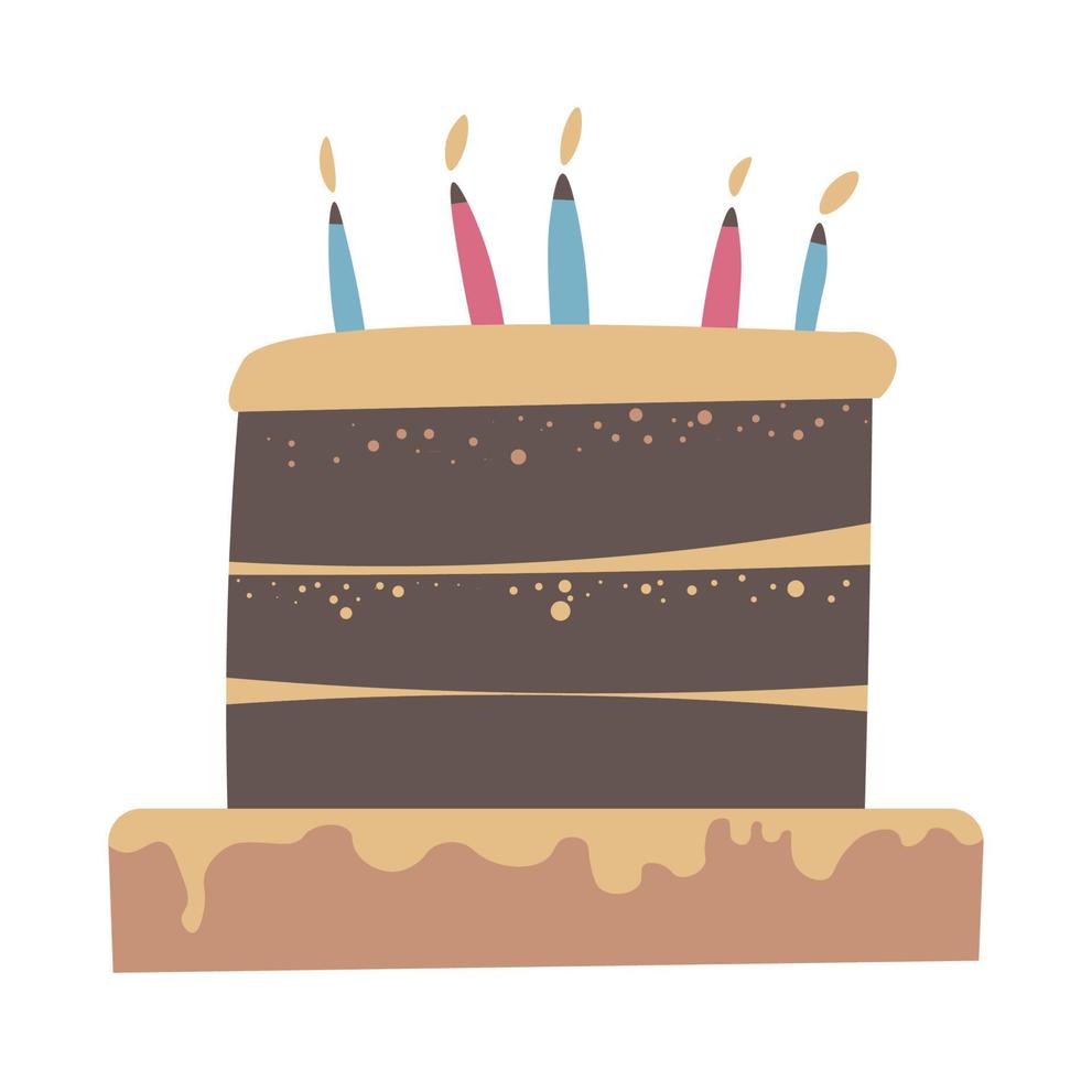pastel de cumpleaños con chocolates y sabor a cacao vector