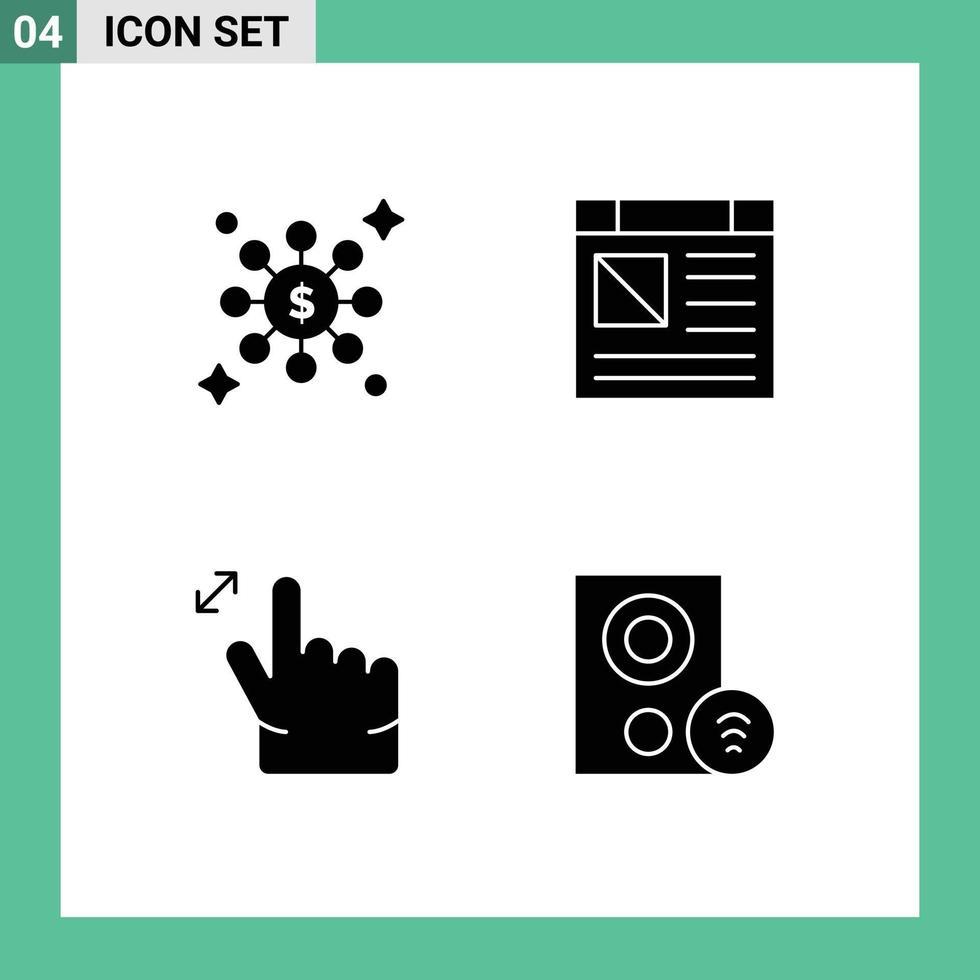 Pack of creative Solid Glyphs of dollar zoom app website devices Editable Vector Design Elements