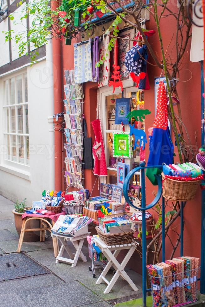 New Year gifts in European city on the eve of Christmas photo