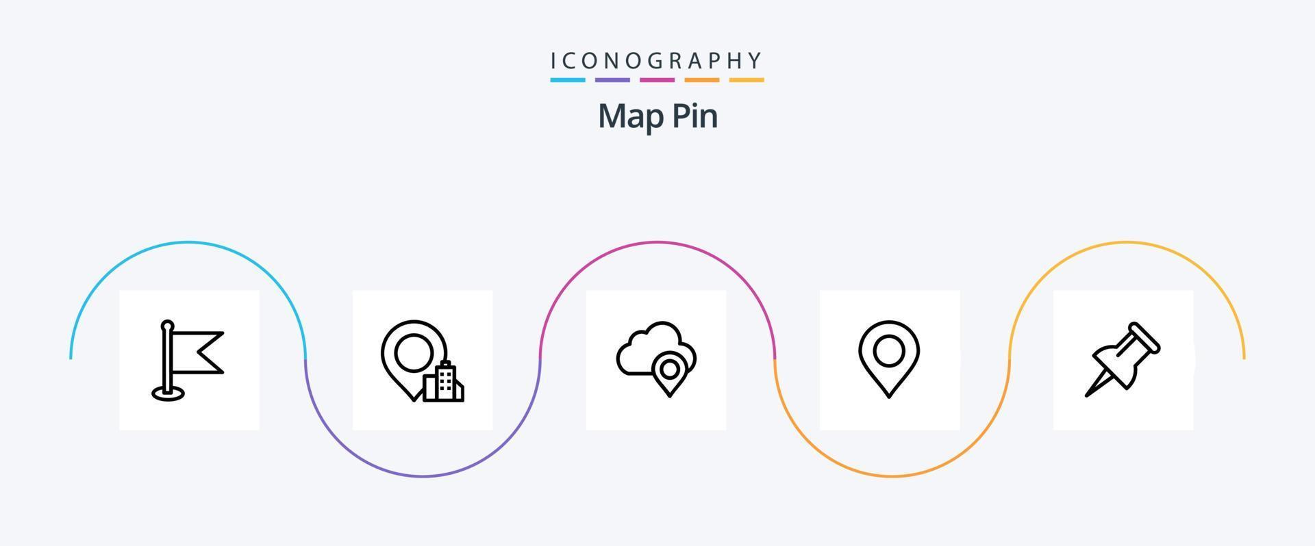 Map Pin Line 5 Icon Pack Including . pin. map. marker. marker vector