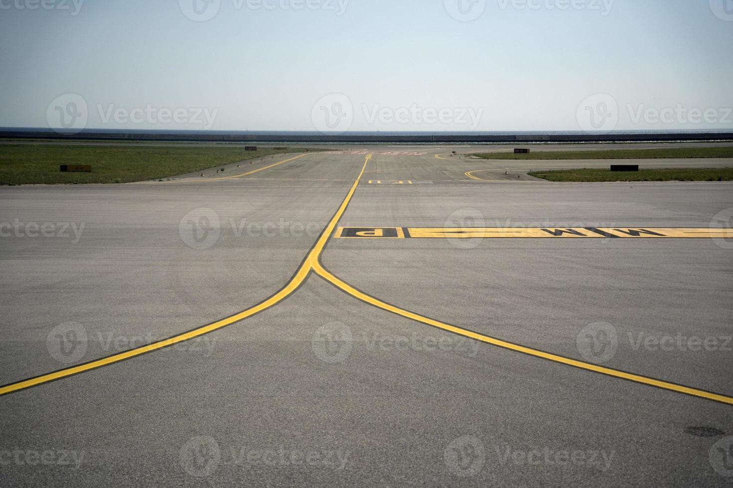 Genoa airport terminal runway view photo