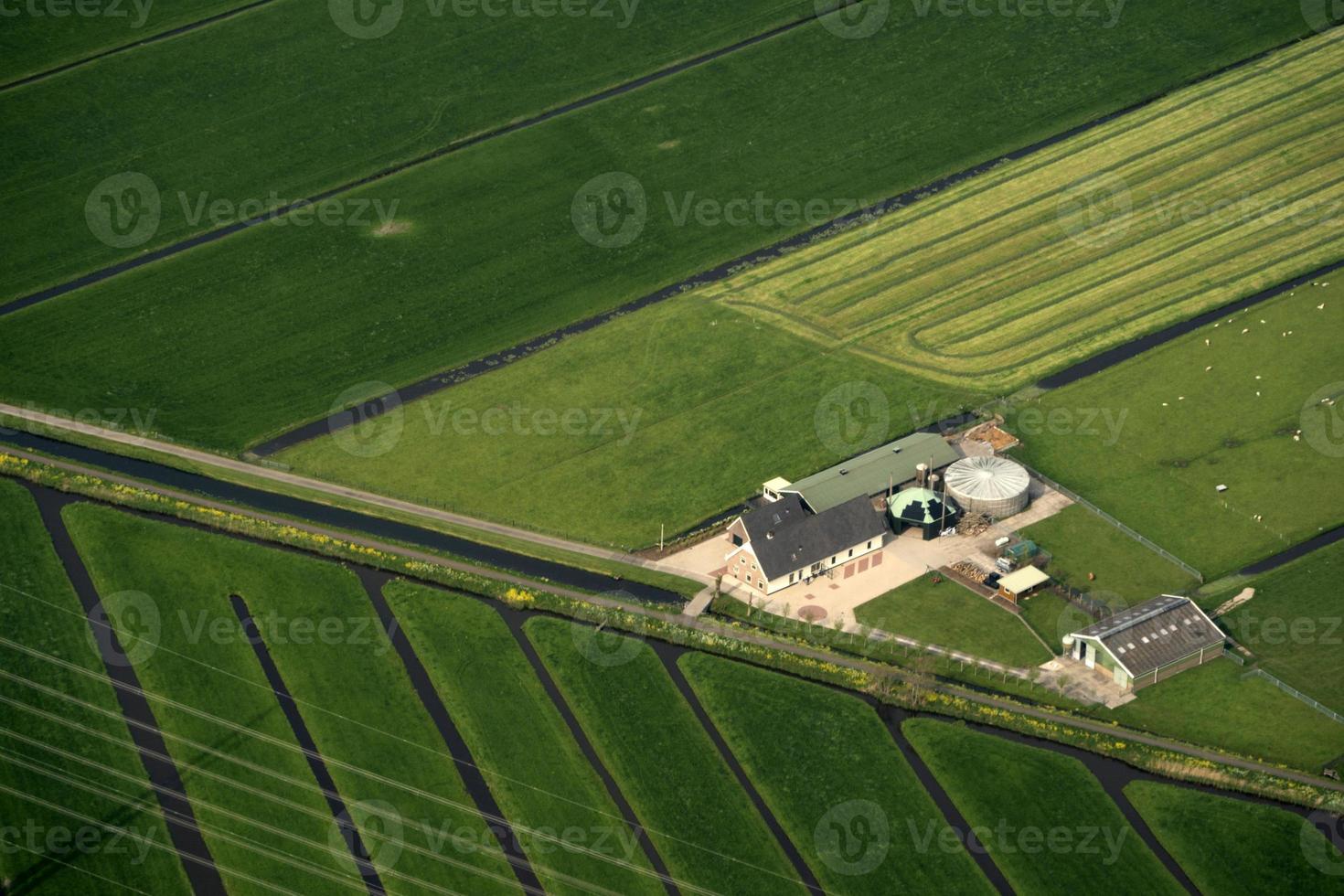 holland farmed fields aerial view photo