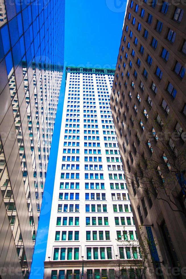 Highrise buildings in Wall Street financial district, New York City photo