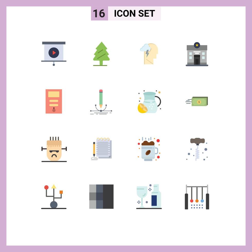 16 Universal Flat Colors Set for Web and Mobile Applications pc computer mental stare life Editable Pack of Creative Vector Design Elements