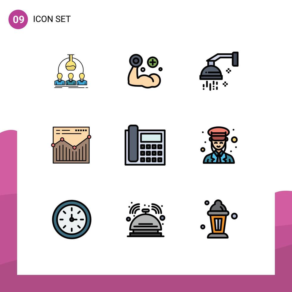 9 Creative Icons Modern Signs and Symbols of report web muscle analysis relaxation Editable Vector Design Elements