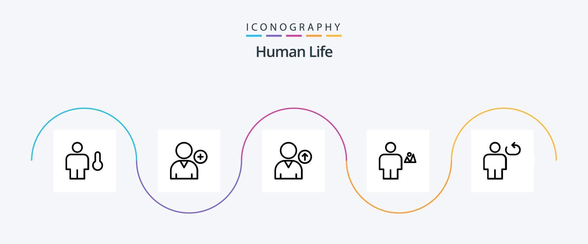 Human Line 5 Icon Pack Including body. land. avatar. human. body vector