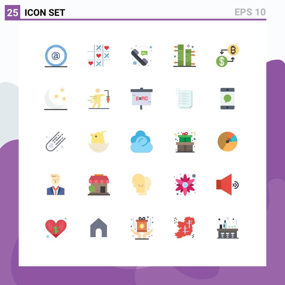 Set of 25 Vector Flat Colors on Grid for currency garden bubble botanical speech Editable Vector Design Elements