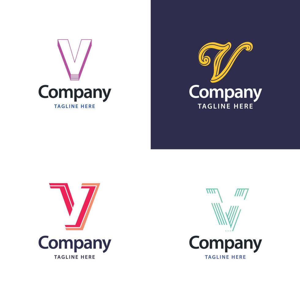 Letter V Big Logo Pack Design Creative Modern logos design for your business vector