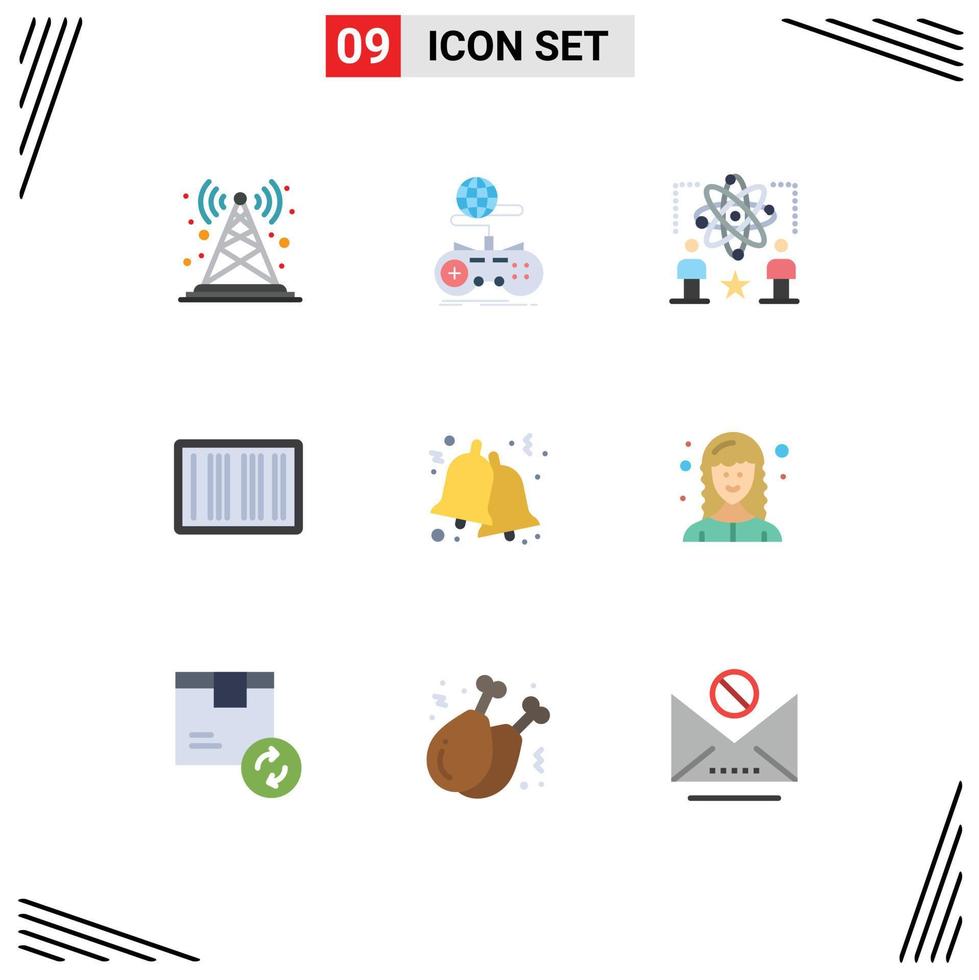 9 Creative Icons Modern Signs and Symbols of ecommerce barcode multiplayer atom star Editable Vector Design Elements
