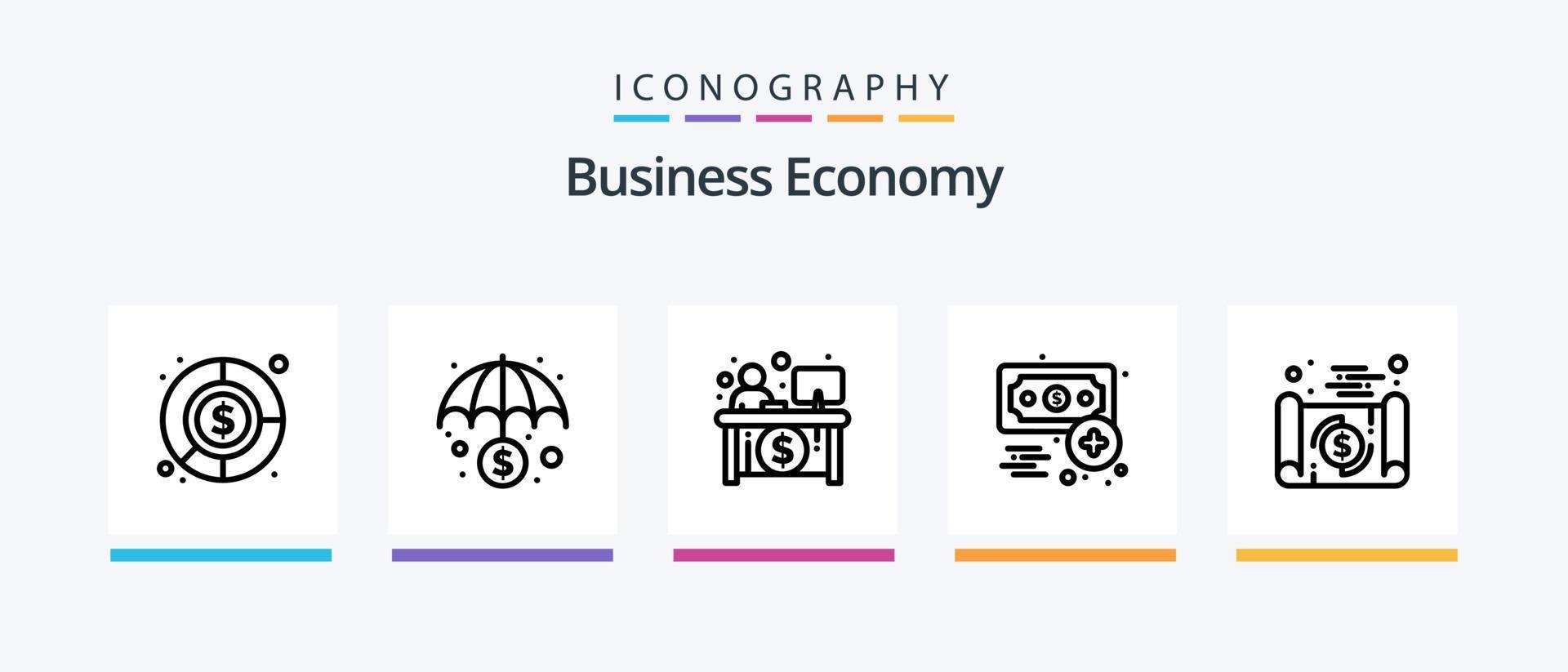 Economy Line 5 Icon Pack Including business. exchange. banking. economy. money. Creative Icons Design vector